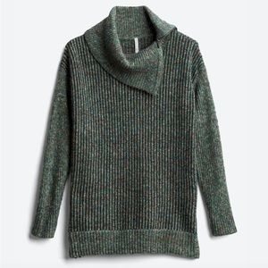 Leo & Nicole NWT Tamara Cowl Neck Zipper Detail Cotton Blend Pullover Size Small